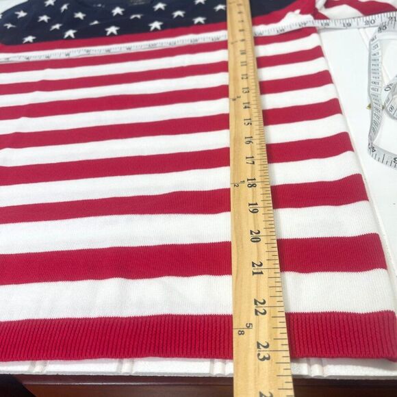 Talbots Patriotic American Flag Short Sleeved Sweater Small Petite - Picture 10 of 12